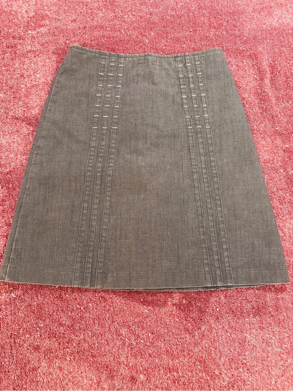 RW&CO. Charcoal Grey A-Line Skirt with Pintuck Detail
